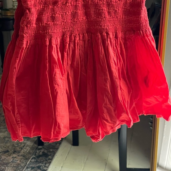 Sea New York 100% Cotton Red Orange Camila Pleating Romper - Picture 9 of 15